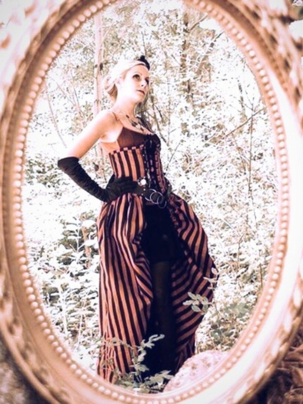 Hilary's Vanity Striped Corset Dress 4X